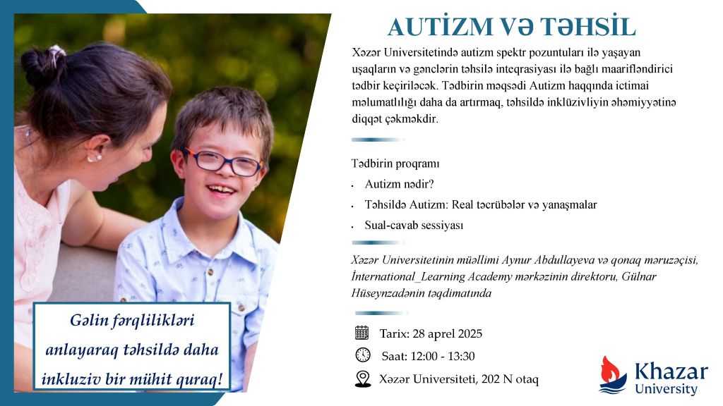 Education Department of Khazar University to Host Event Titled “Autism and Education”