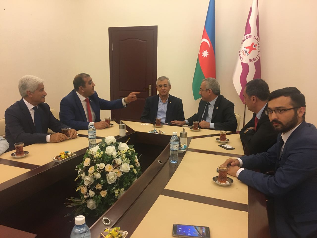 Hamlet Isaxanli Receives Guests from Sutcu Imam University