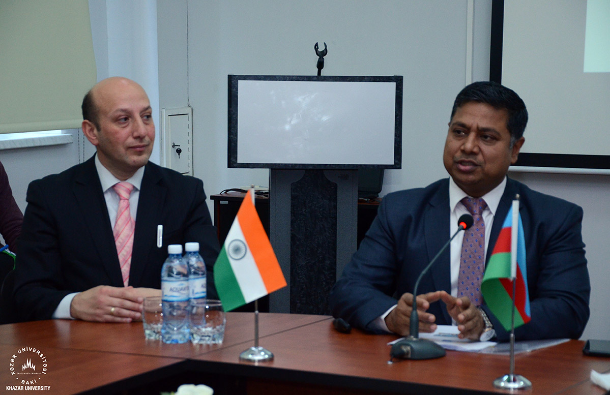 Ambassador of India to Azerbaijan delivered a lecture at Khazar University