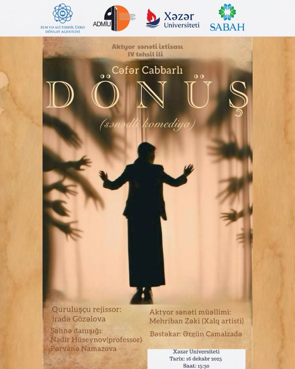 SABAH tələbələrinin ifasında “Dönüş” tamaşası Xəzər Universitetində!