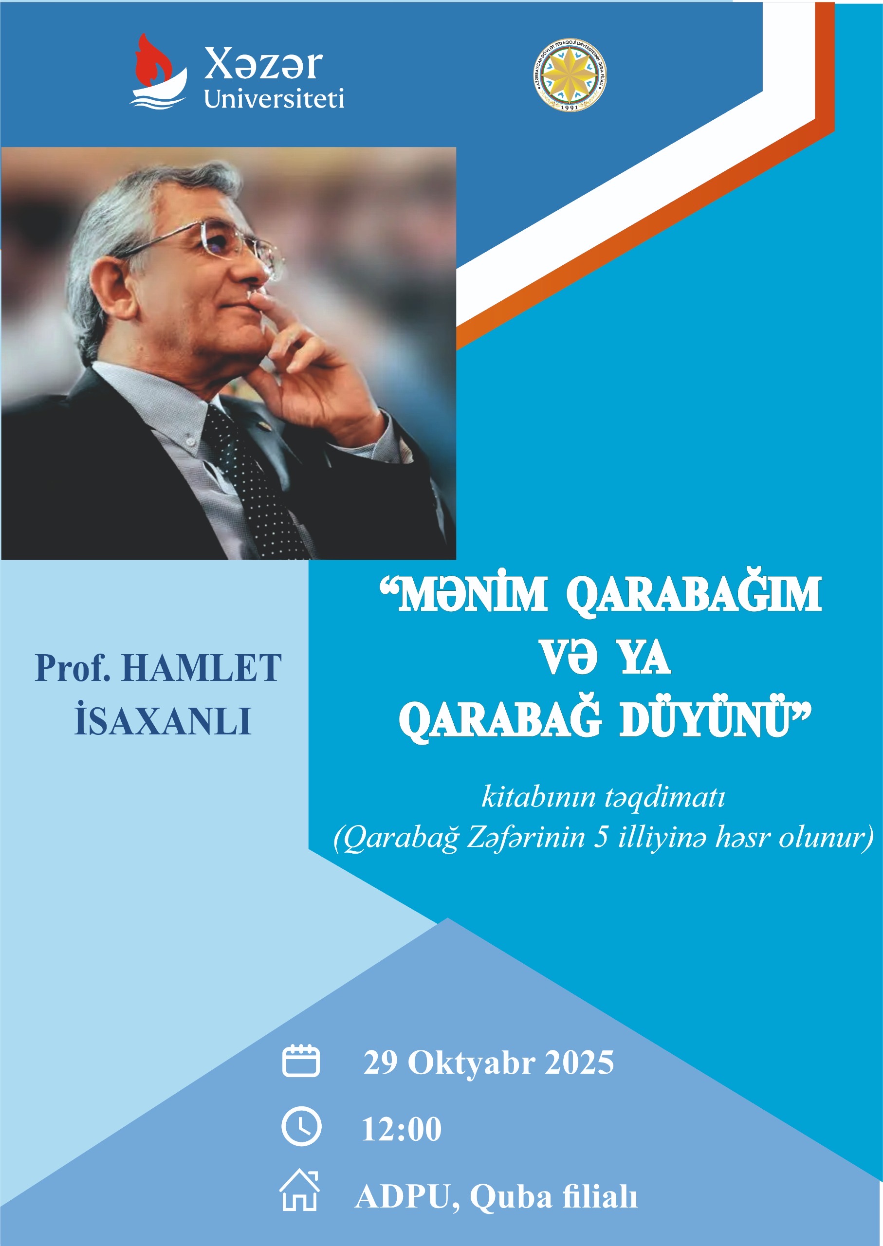 Presentation of Hamlet Isakhanli's book "My Karabakh or the Karabakh Knot" to be Held