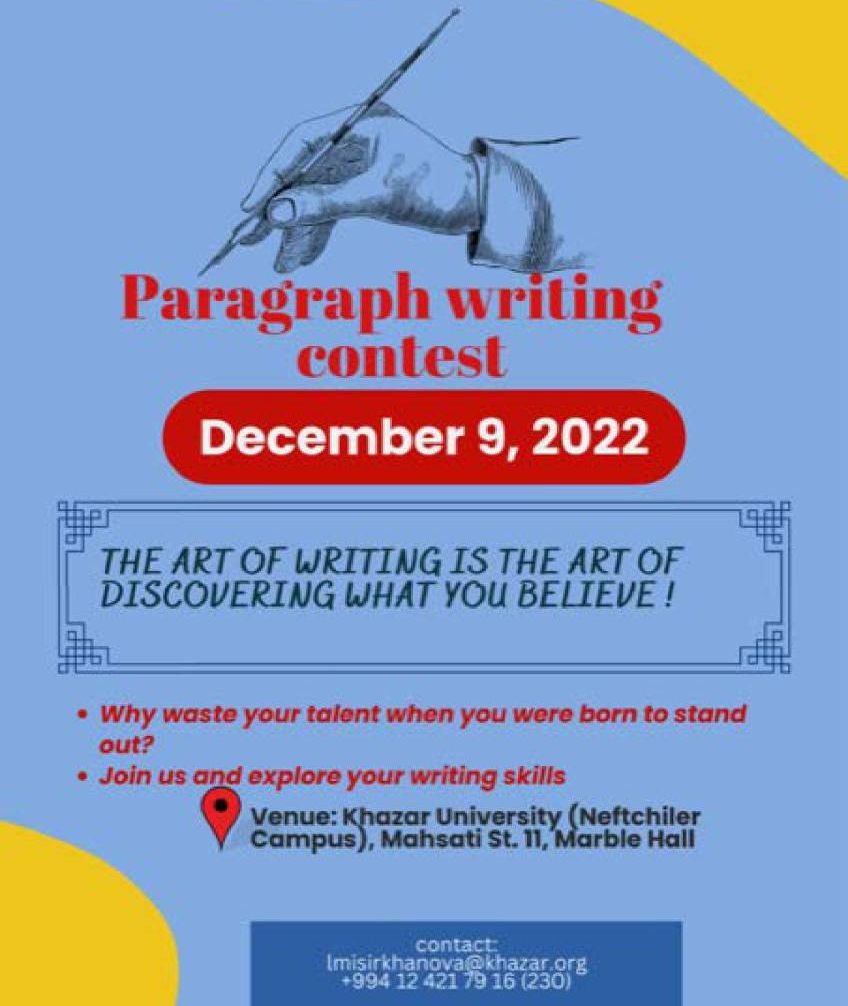 “Paragraph Writing” adlı yazı müsabiqəsi keçiriləcək