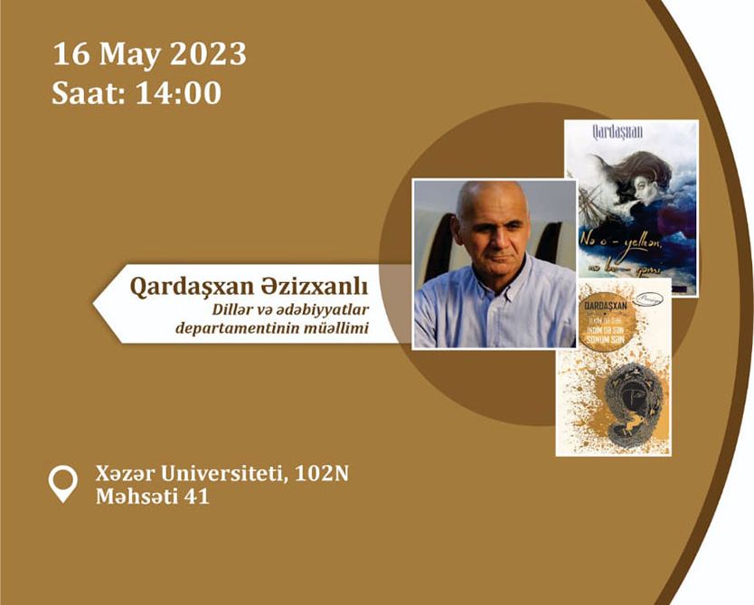 The presentation of poetry books by Gardashkhan Azizkhanli, the lecturer of the Department of Languages and Literatures, and the book signing to be held