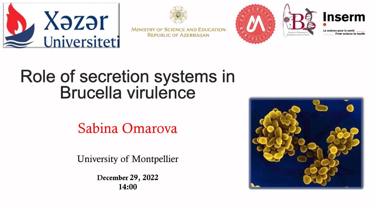 A seminar by PhD student of University of Montpellier to be held