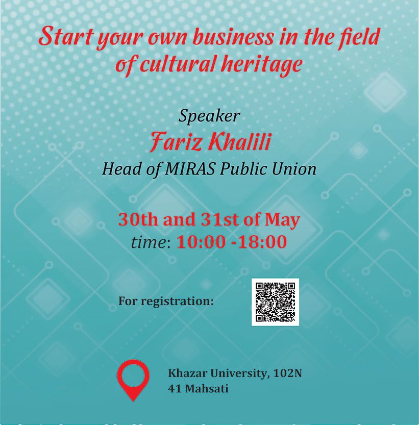 A certified training “Start your own business in the field of cultural heritage” to be held