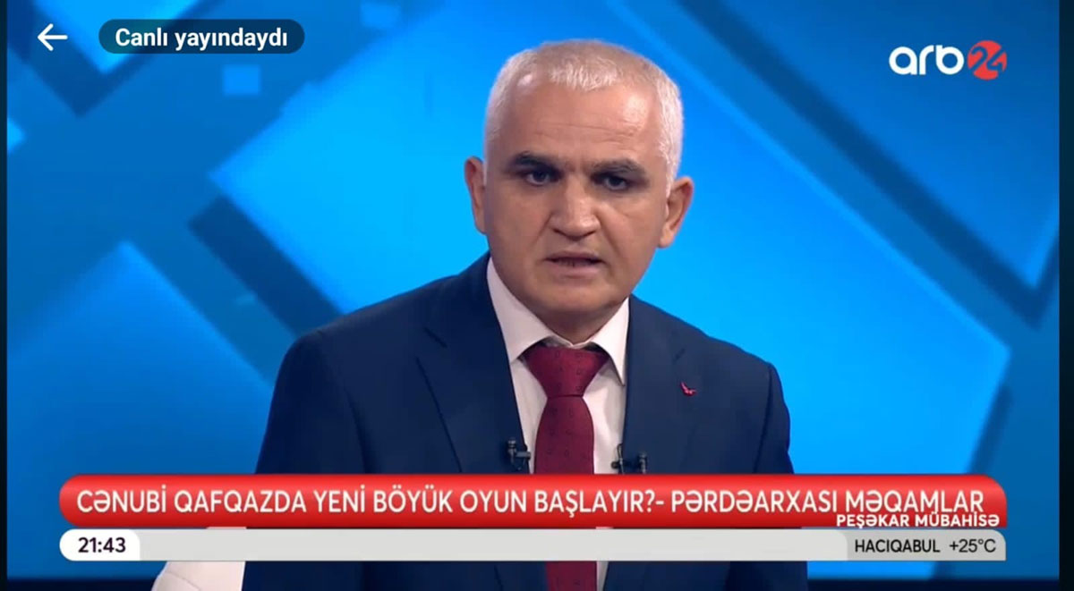 Tarix və arxeologiya departamentinin müdiri Dr. Telman Nüsrətoğlunun Azərbaycan televiziya kanalında çıxışı