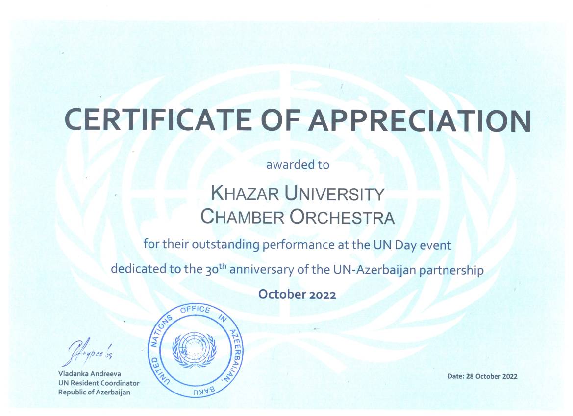 Letter of Appreciation to Khazar University