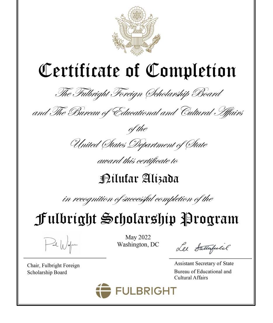 Khazar University Faculty Member Awarded Fulbright Alumni Certificate