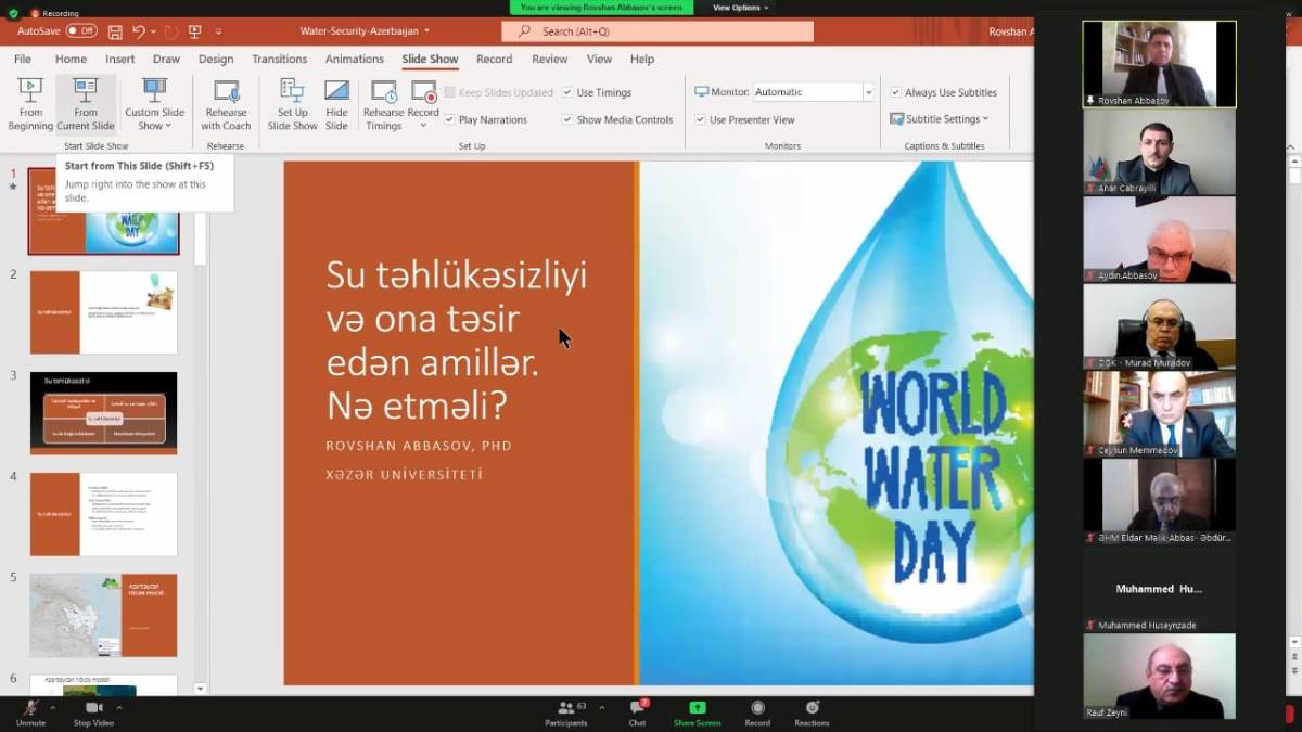 Department Head of Khazar University at  World Water Resources Day Conference