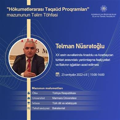 Department head at the webinar organized by the Ministry of Science and Education for students getting education within Intergovernmental Scholarship Programs