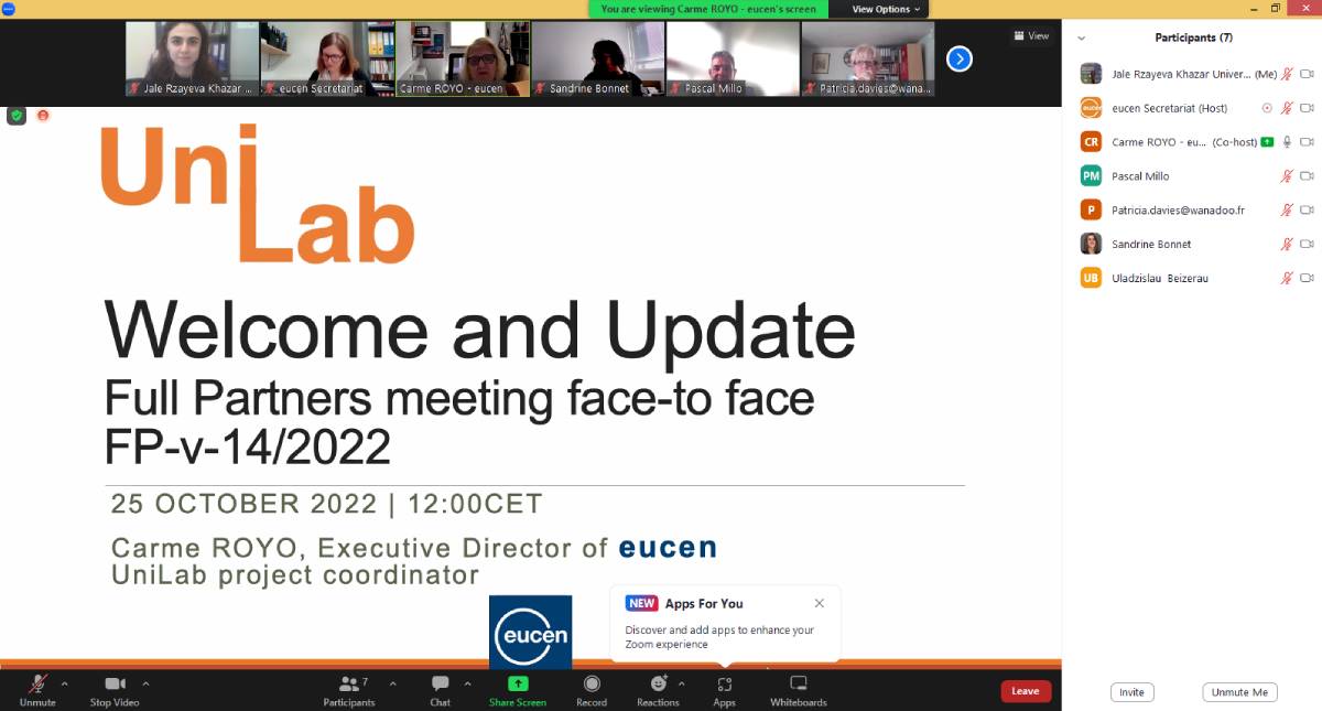 Virtual meeting within UniLab project