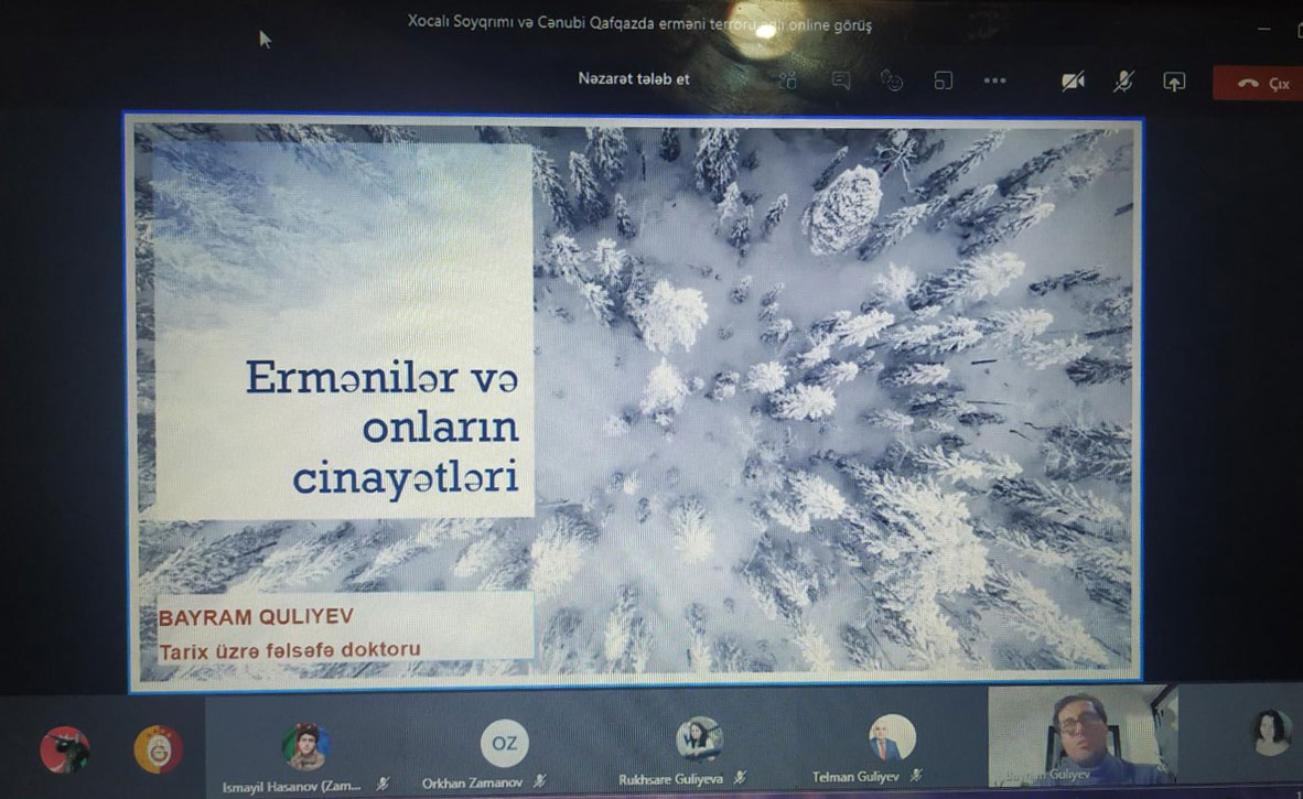 “Xocalı soyqrımı və Cənubi Qafqazda erməni terroru” adlı virtual seminar keçirilmişdir