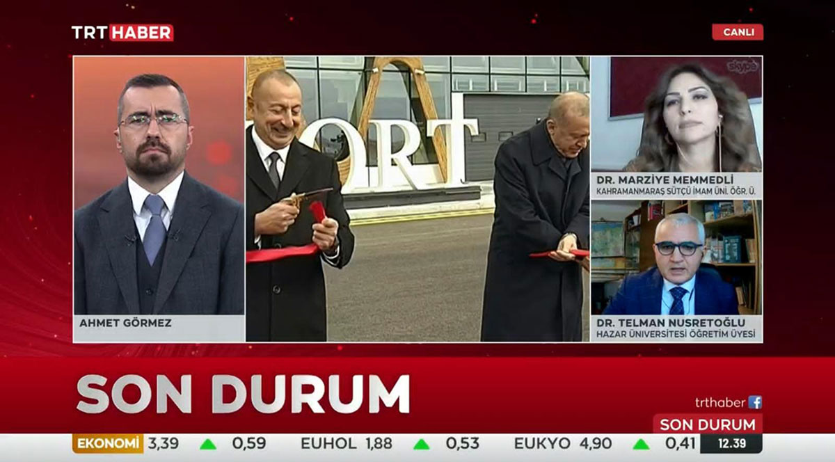 Department Head on CNN Turk and TRT Haber Channels in Turkey
