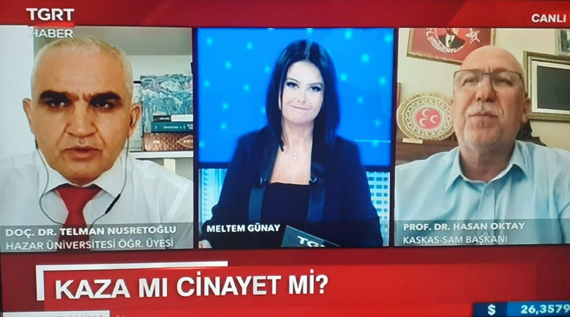 Dr. Telman Nusratoghlu, History and Archeology Department Head, speaks on Azerbaijani and Turkish TV channels